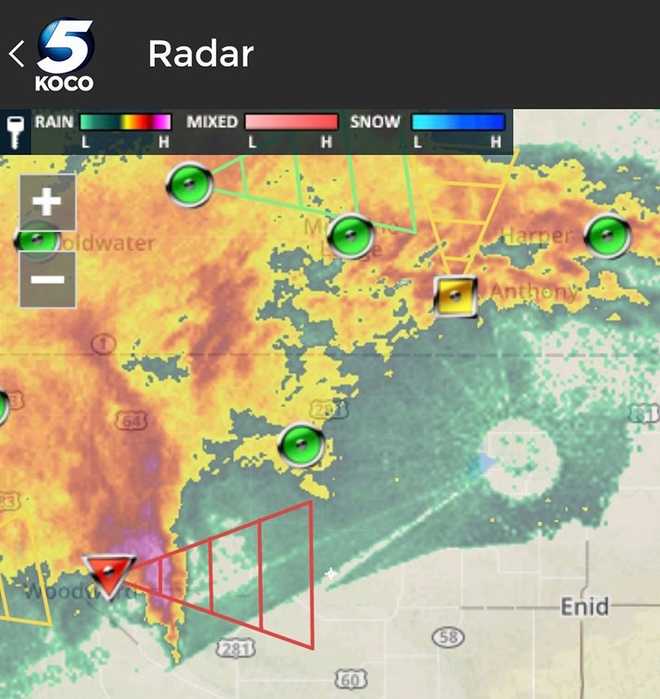 A smiley face shows up on radar in Oklahoma
