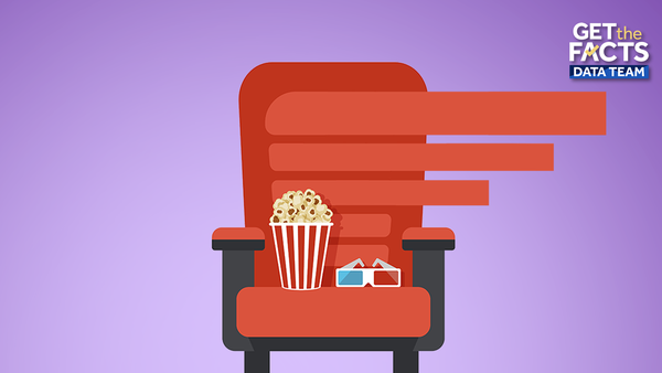 a seat from a movie theater with a chart