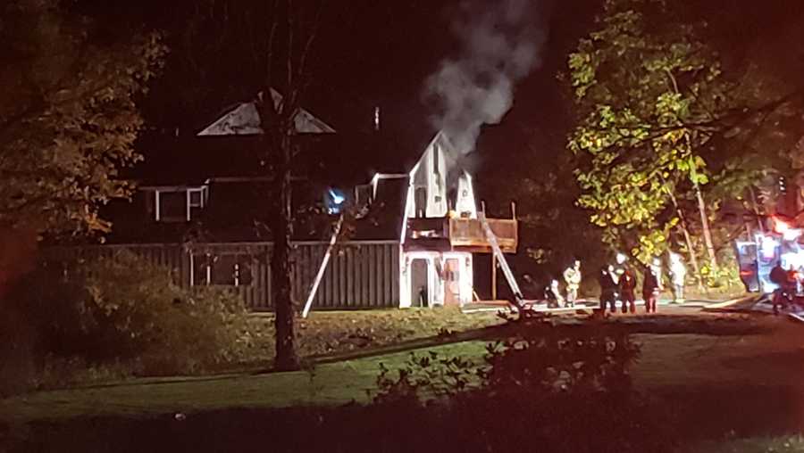 Crews respond to a house fire in North Hampton
