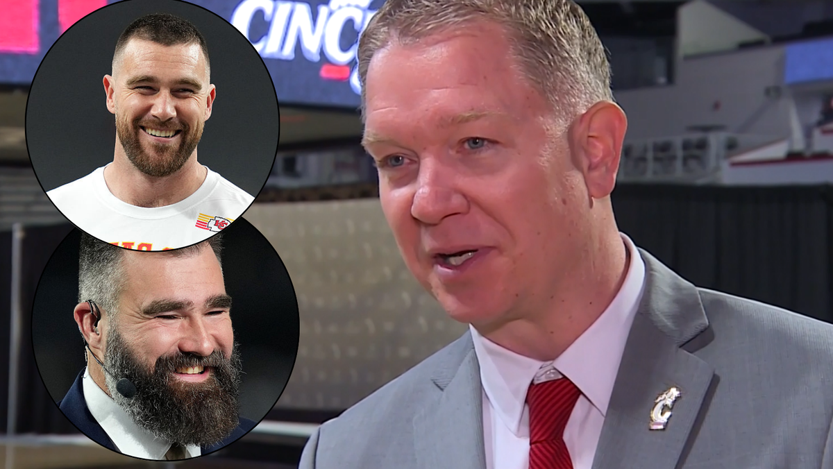 Kelce brothers and UC coach Jerrod Calhoun trade jokes, chili talk on New Heights