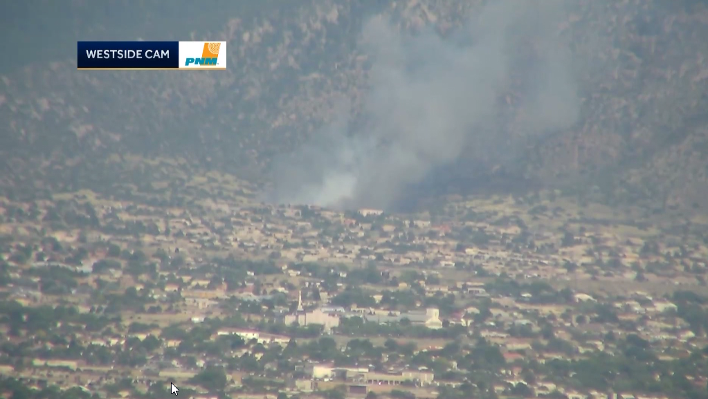 Fire burning in Albuquerque foothills