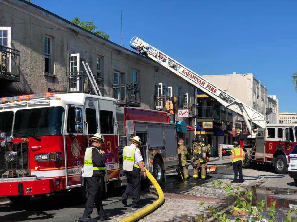 Firefighters Extinguish Blaze On Savannah's River Street