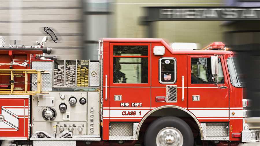 blurred view of fire truck
