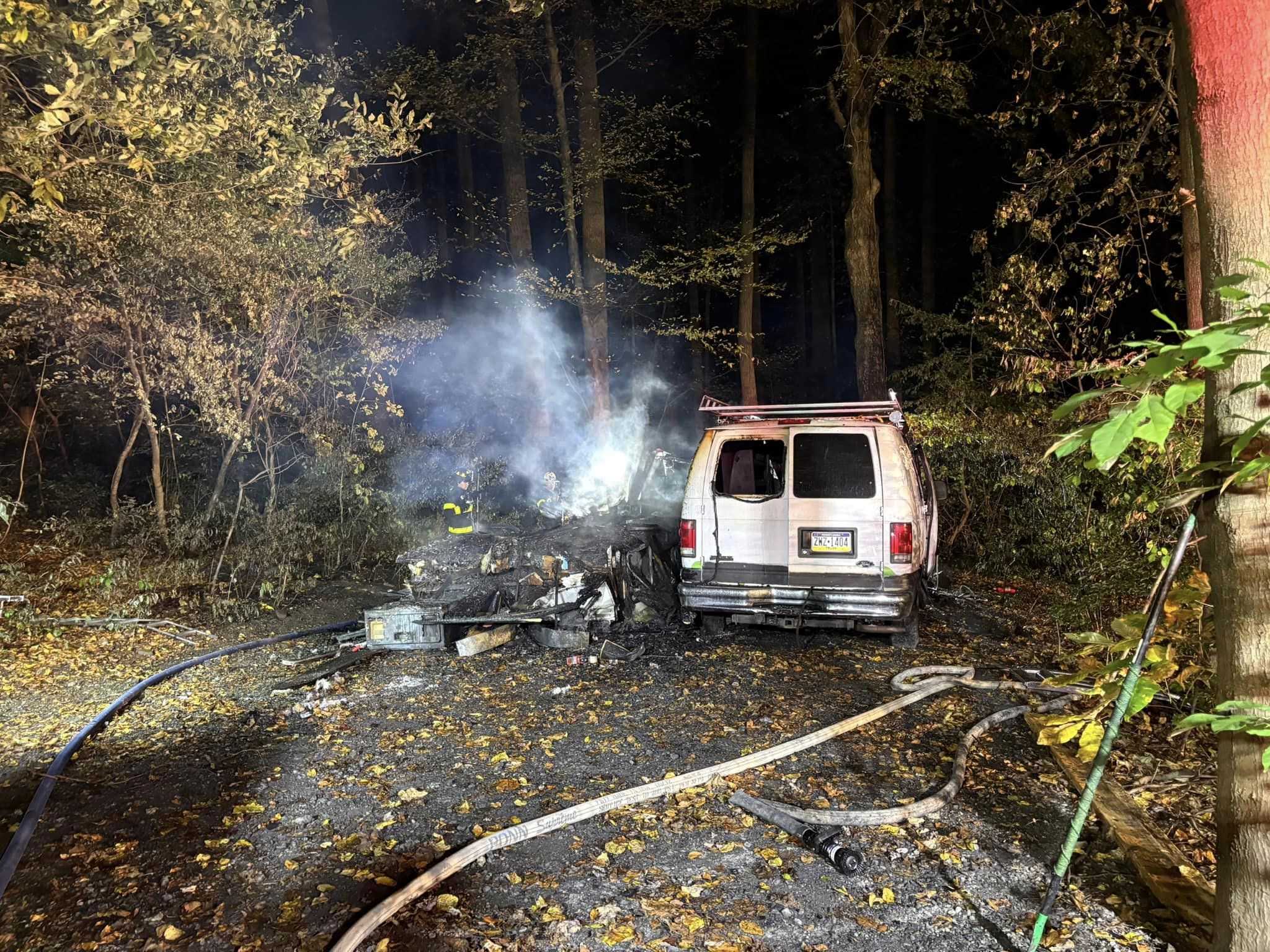 PHOTOS: Fire Destroys RV, Van At Campsite In Lebanon County, Pa.