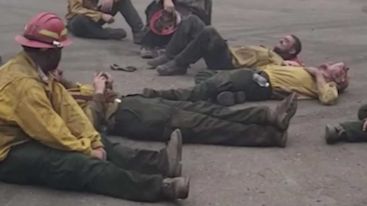 Exhausted Firefighters Sing Together After A 14 Hour Shift Battling