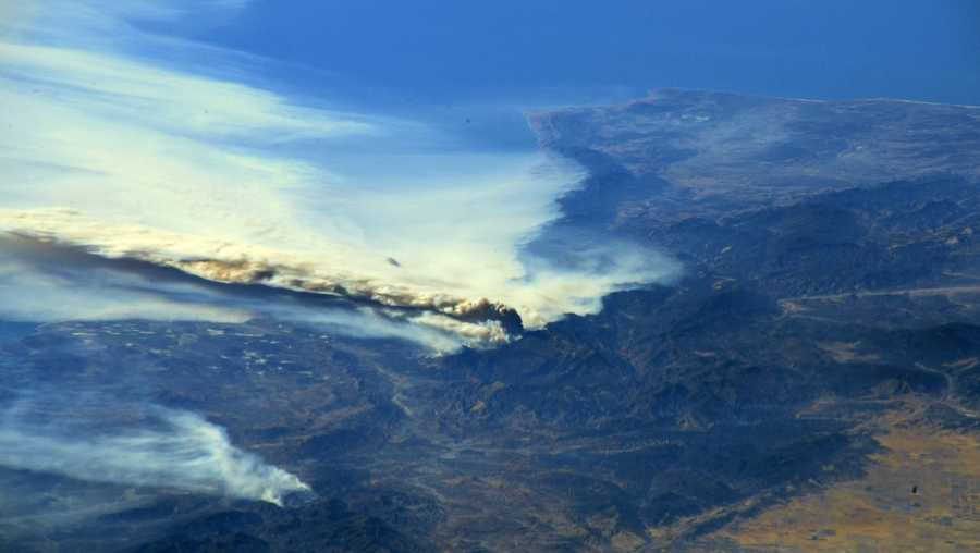 Southern California wildfires seen from space