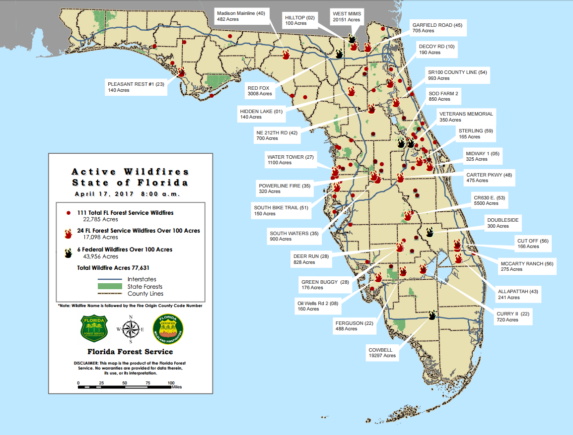 Florida Forest Fire Map Oconto - Fire Map Png 1492445030 