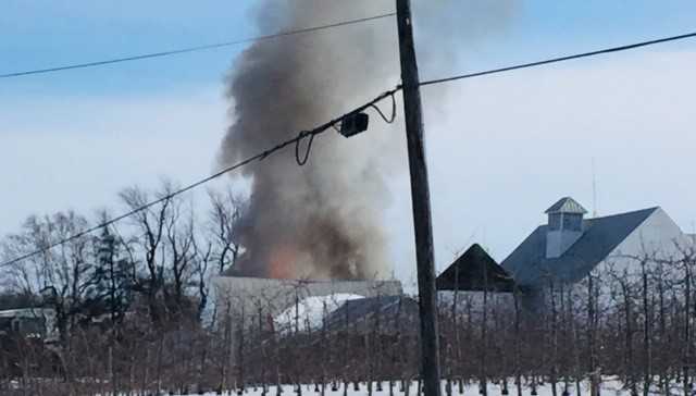 Crews respond to fire in Peru, New York