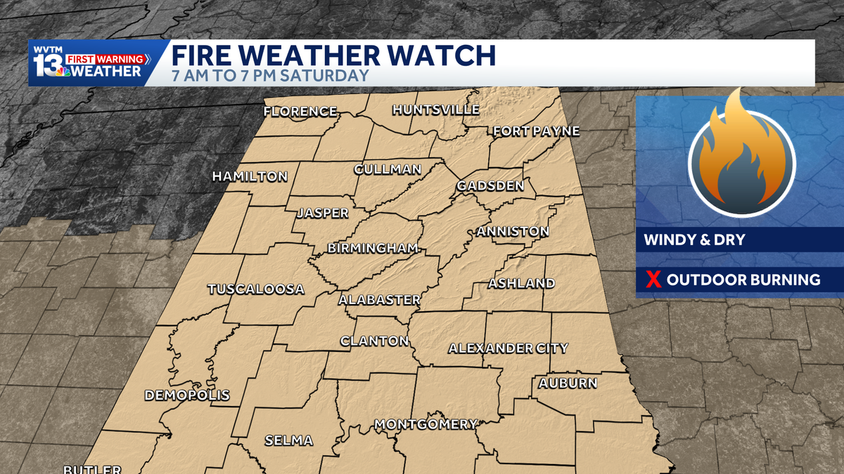 Conditions Saturday favor fast-spreading fires. Outdoor burning is strongly discouraged.
