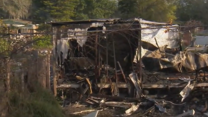 Mobile home fire in Orlando