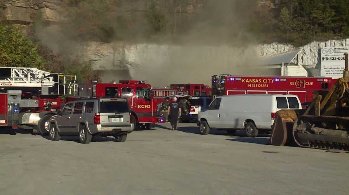 KC firefighters battle smokey fire at underground warehouse