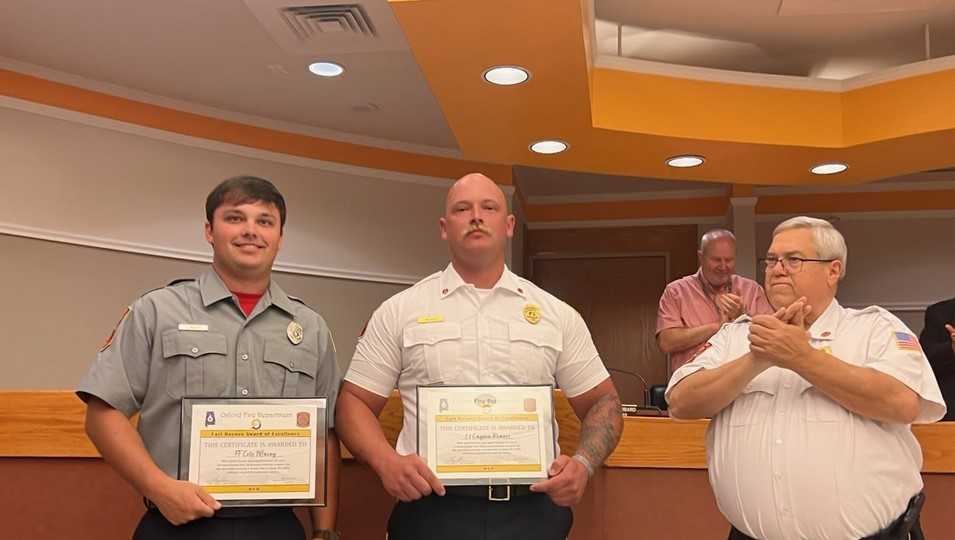 Oxford firefighters and other first responders honored for rescuing child