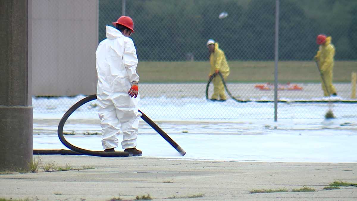 Hangar, planes cleaned after release of foam at Maine airport