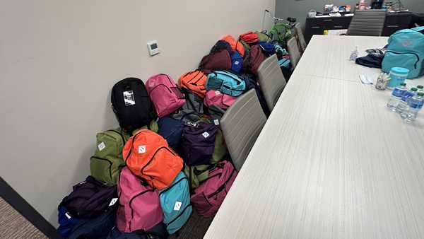 backpacks at firehouse ministries shelter