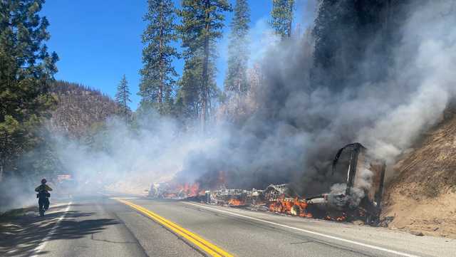 Part of Highway 50 closed near Kyburz after big rig catches fire - Vimarsana News