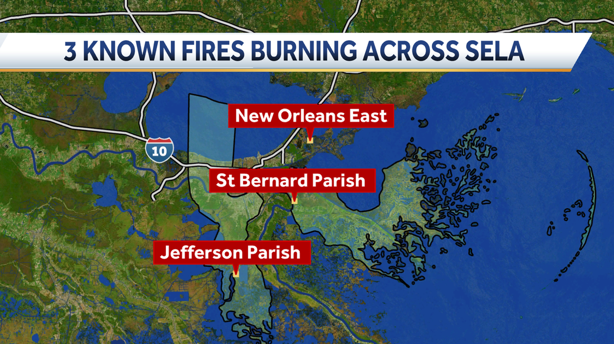 Smelling smoke: 3 known fires burning across Southeast Louisiana