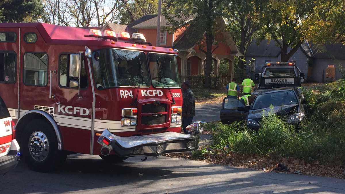 KC fire truck collides with car on city's east side