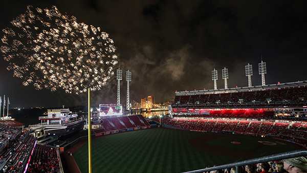 Smokestack fire at Great American Ball Park put out during game - ABC7 San  Francisco