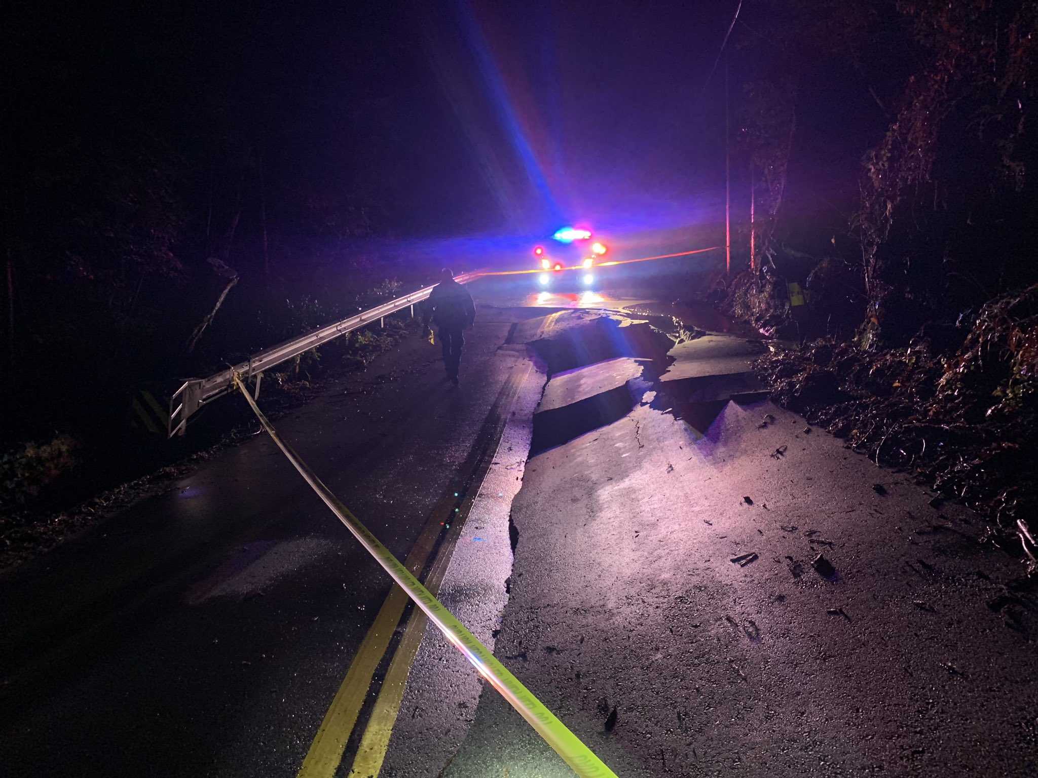 Highway 9 completely washed away in parts CHP photos reveal