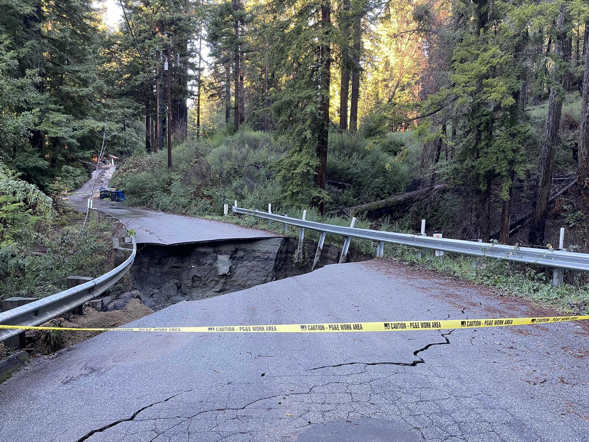 Highway 9 completely washed away in parts CHP photos reveal