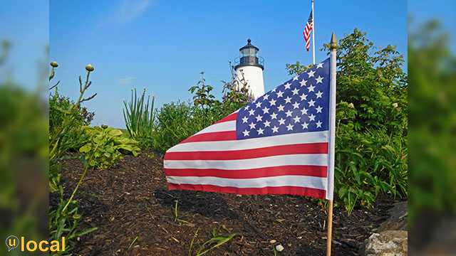 Flag Day at the Pemaquid Point Lighthouse in South Bristol, Maine