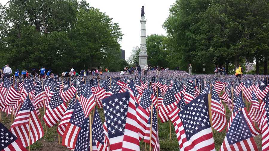 Flags on Boston Common