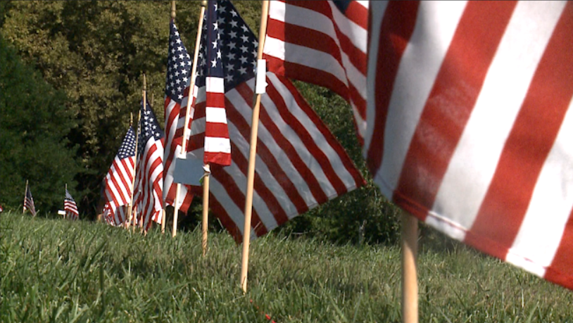 9/11 Tribute of Flags on display in Memorial Park