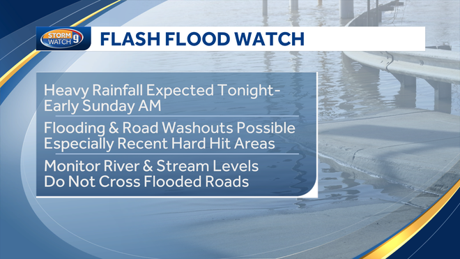 Flash flood watch issued for parts of New Hampshire
