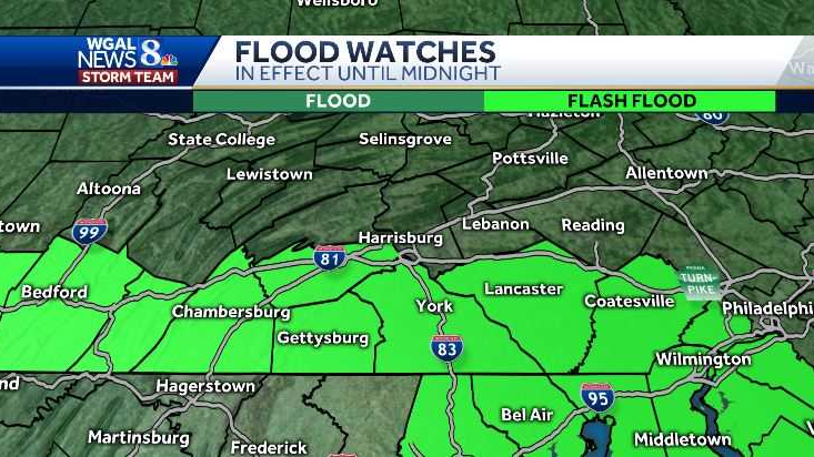 Flash flood watch in effect for parts of the Susquehanna Valley
