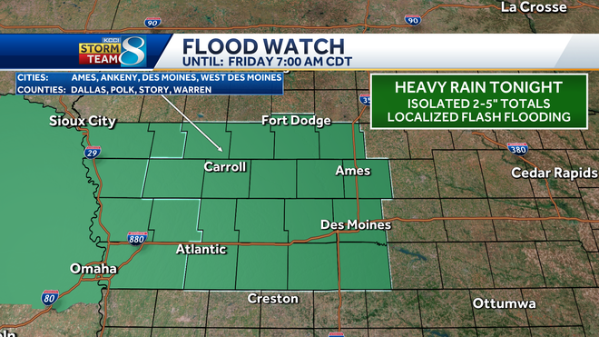 ﻿flash flood watch for western iowa overnight