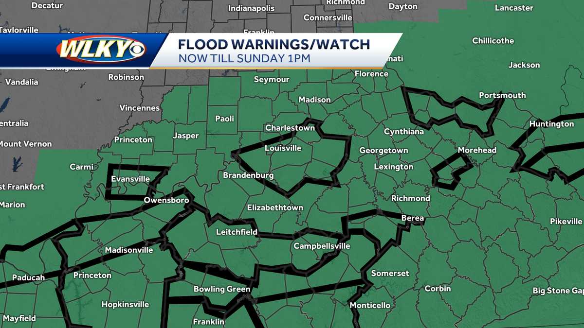 Flash flood warning issued for Louisville Metro, surrounding counties, and southern Indiana