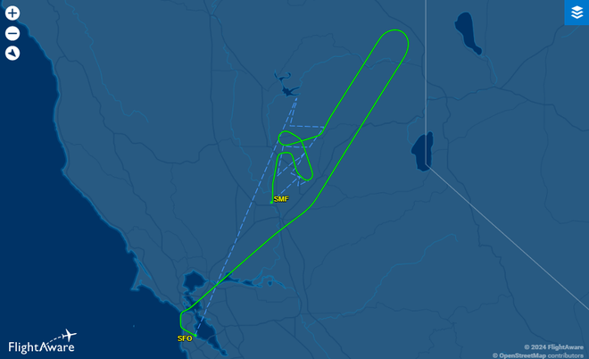 Un vuelo de United de SFO a Roma fue desviado a SMF