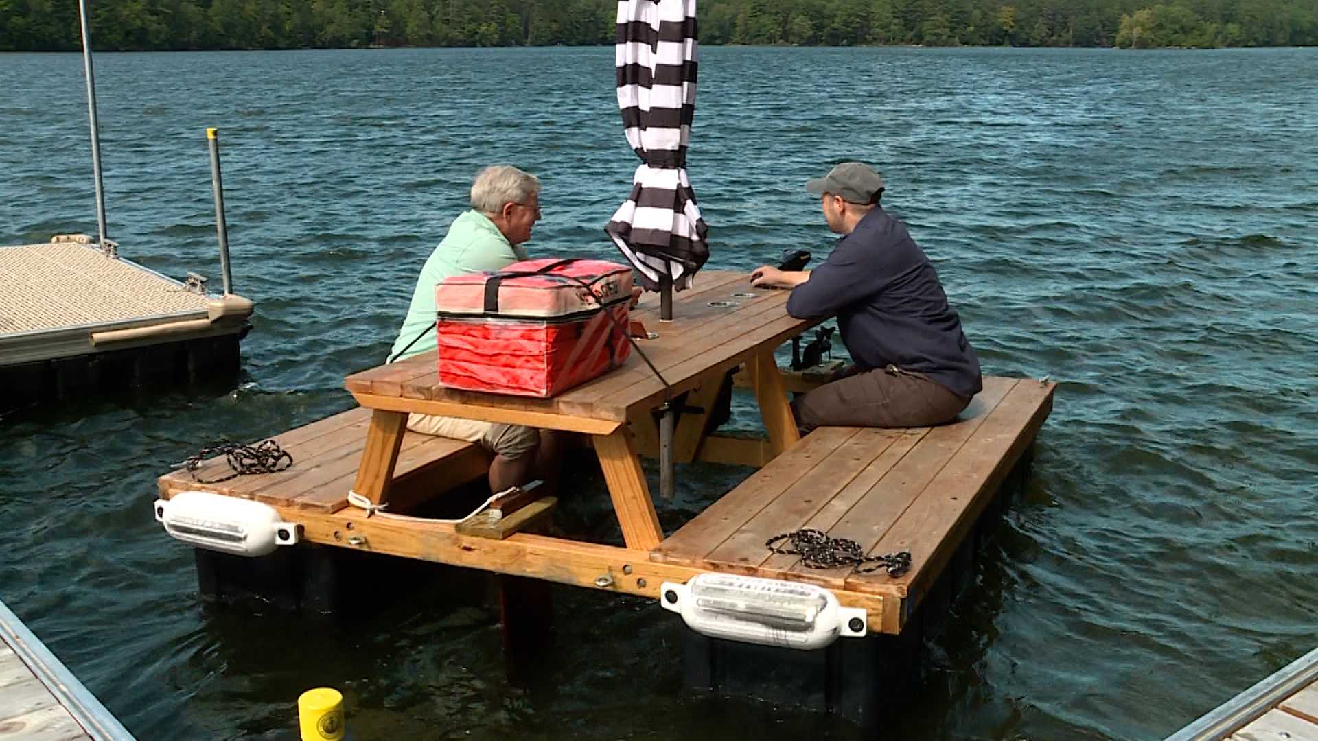 Maine man s motorized floating picnic tables turning heads