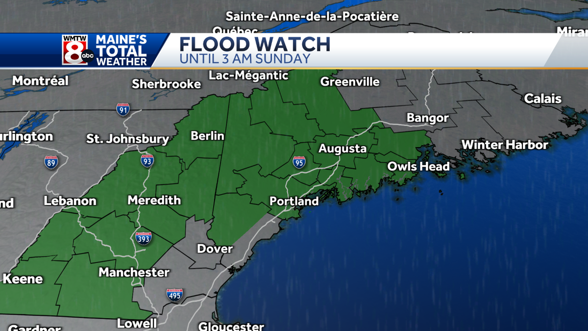 Flash flooding possible in Maine with heavy rain