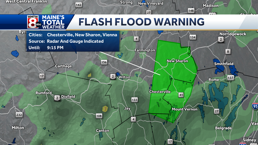 Heavy rain leads to flash flooding in Maine