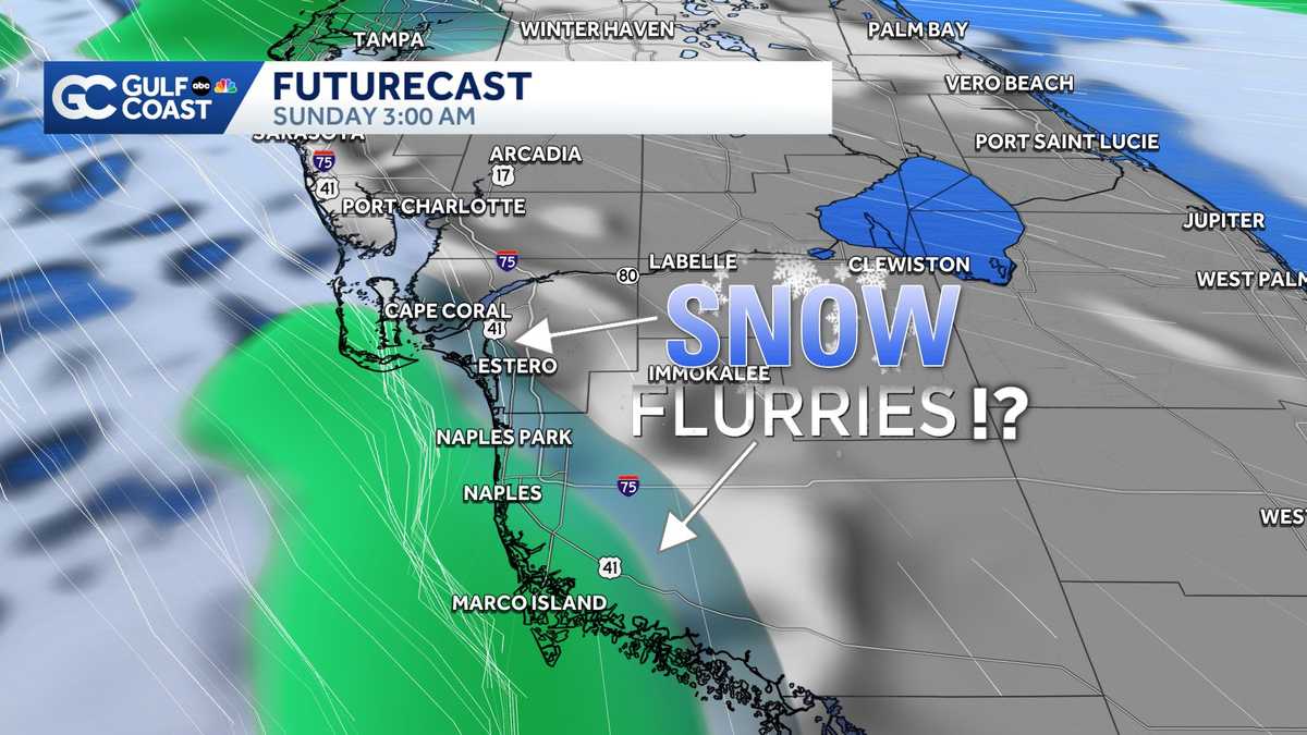 Rare Gulf effect snow possible along Florida Gulf Coast Sunday