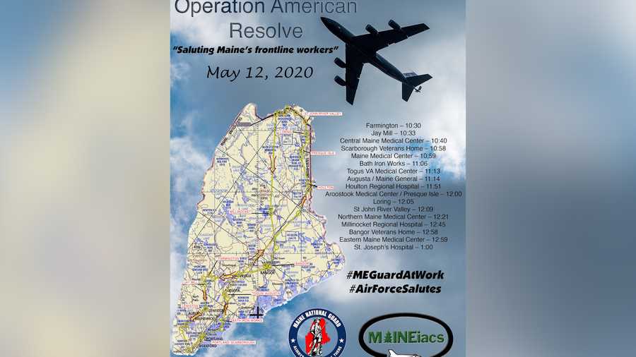 the maine national guard will do a flyover to honor healthcare and essential workers