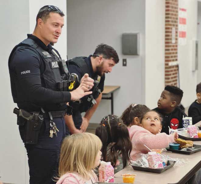 officers and kids