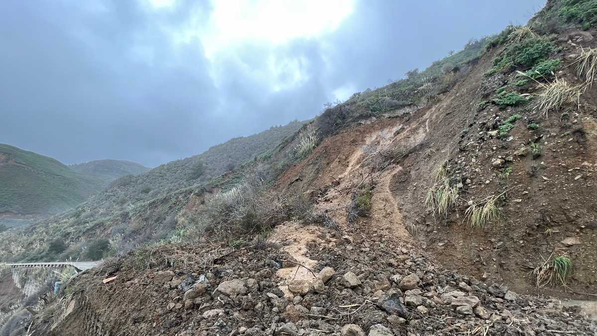 New slide on Highway 1 South of Big Sur