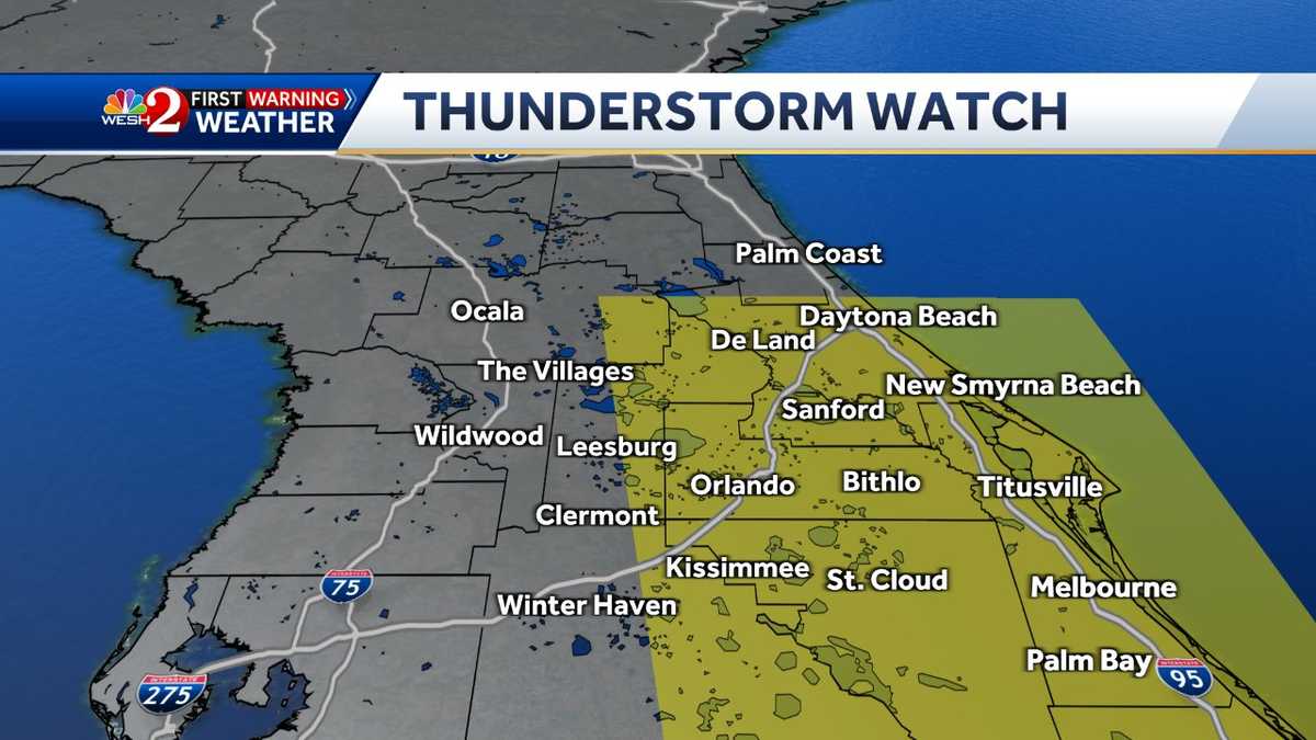 Central Florida Severe Threat Storms Risk Of Large Hail Wednesday