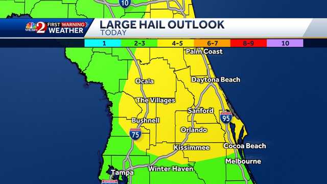 Central Florida severe threat: Storms, risk of large hail Wednesday - Vimarsana News