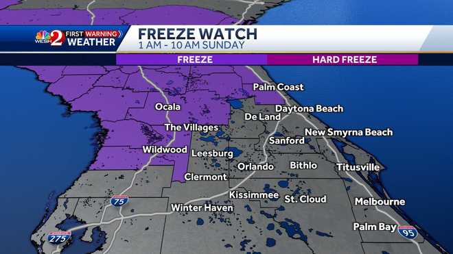 Storms move out of Central Florida as cold front moves in