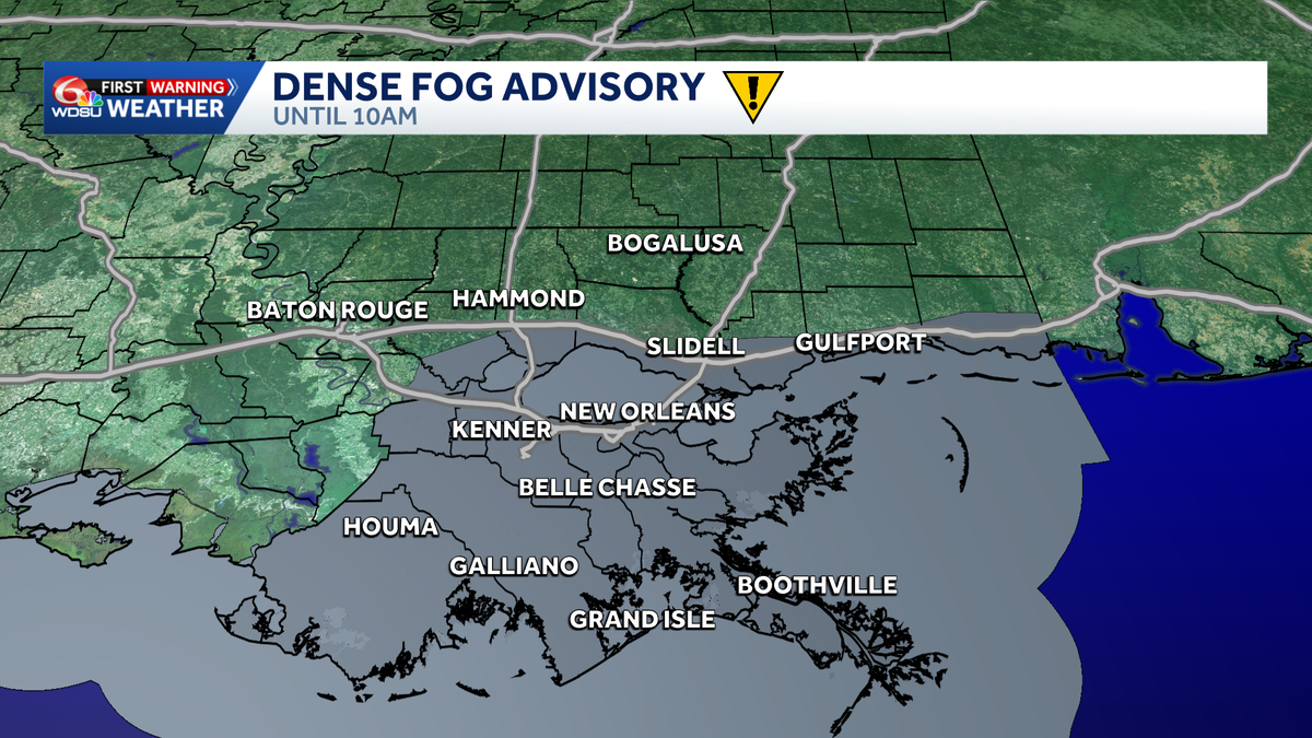 Dense Fog Advisory issued for parts of southeast Louisiana