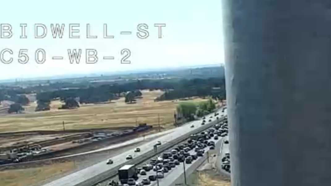 Lanes reopen after vehicle catches fire on Highway 50 in Folsom
