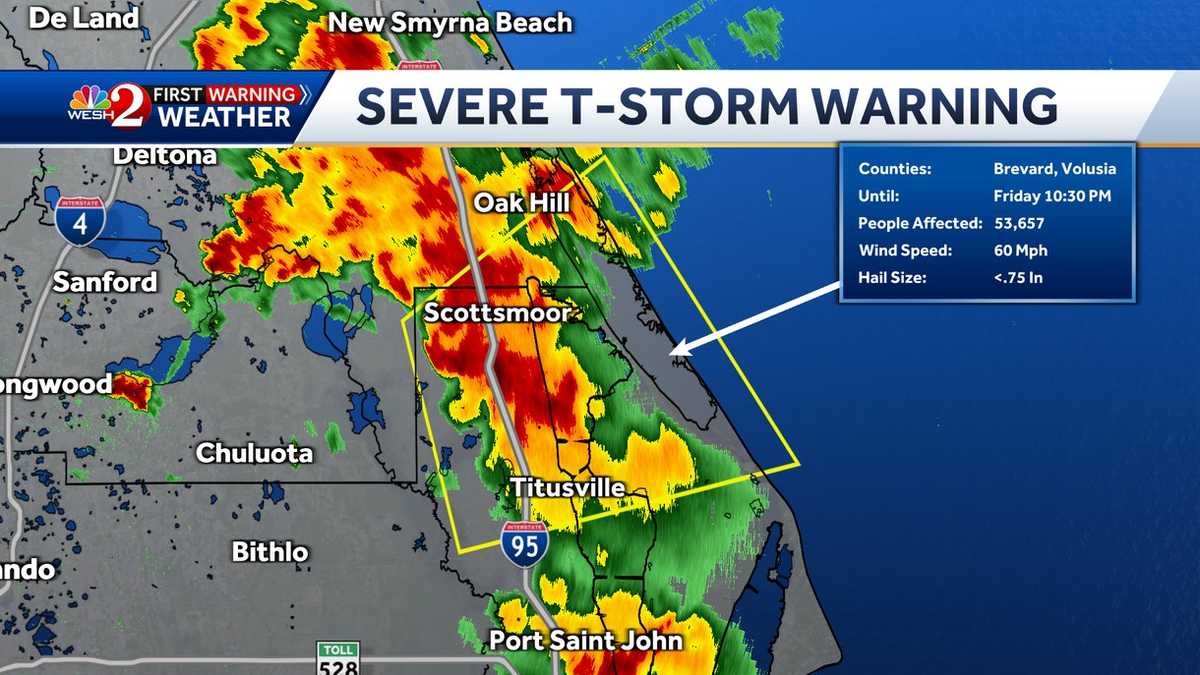 Severe Thunderstorm Warning Issued In Brevard Volusia Counties