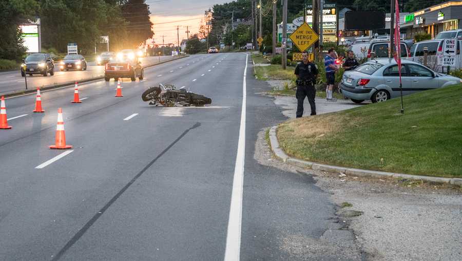 Two injured after crash in Nashua involving motorcycle, car