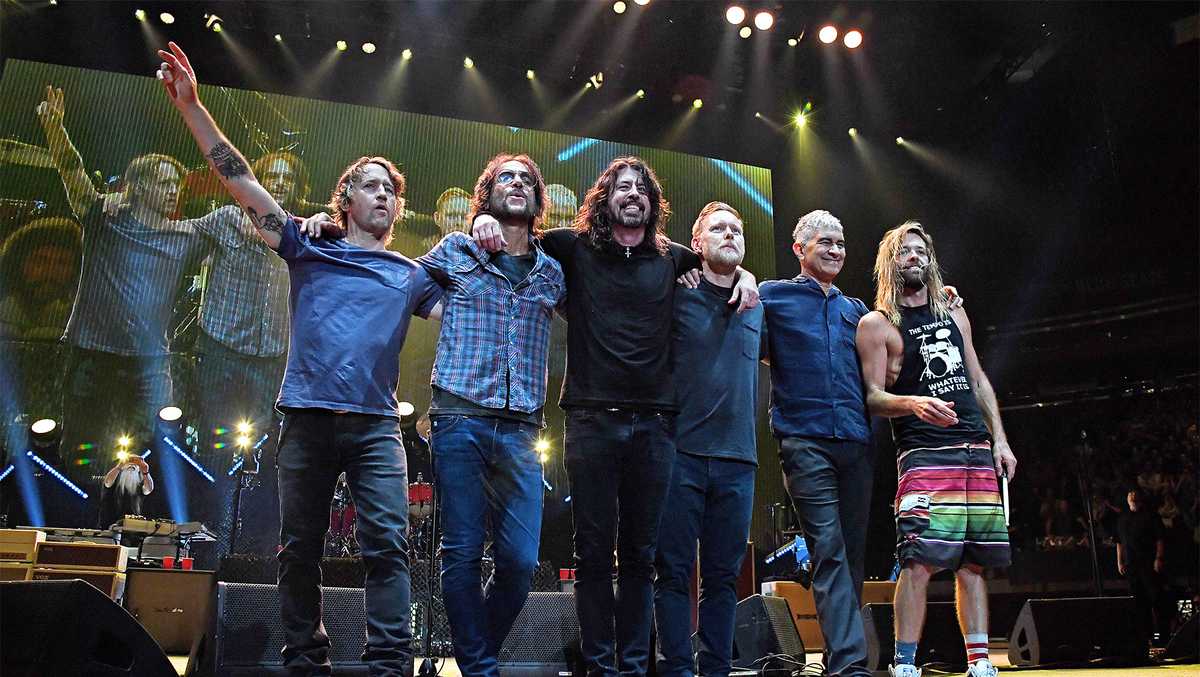 Foo Fighters pay tribute to drummer Taylor Hawkins at emotional London concert