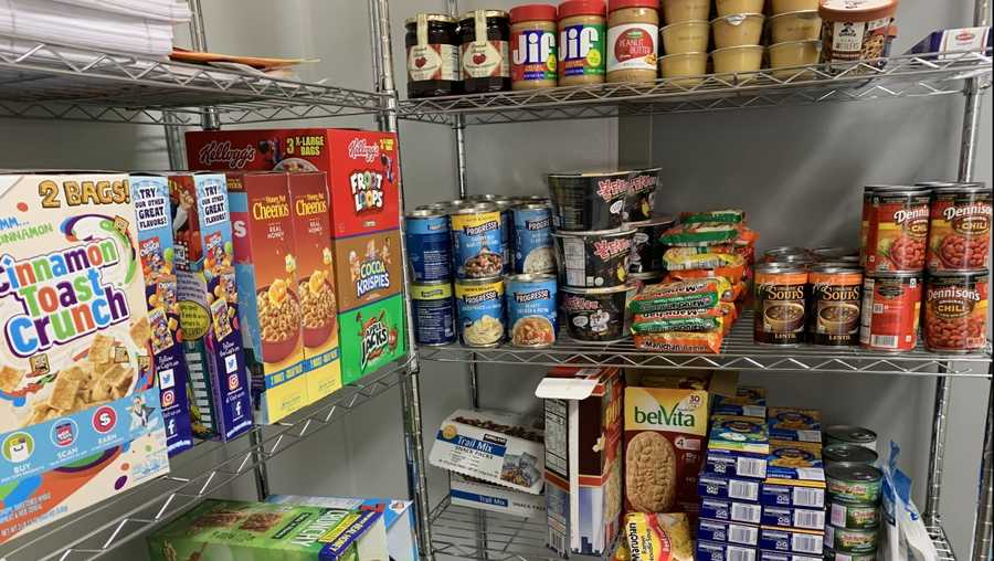 Pantry items at Monterey High's student resource center