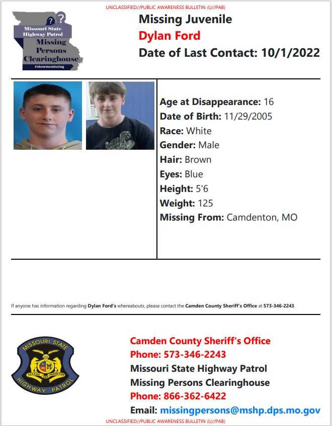 'Teenager' missing in Camden County, Missouri
