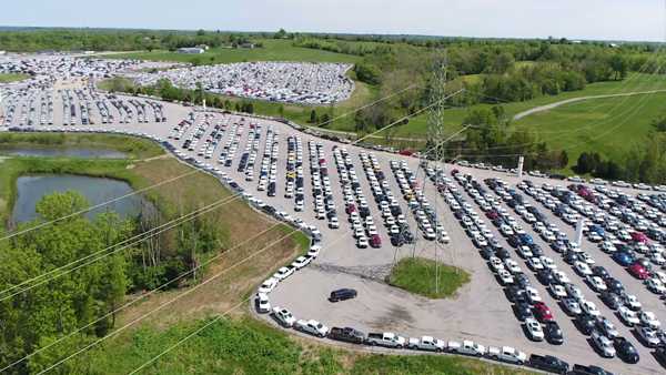 Kentucky Speedway: Thousands of Ford trucks sit useless in Sparta